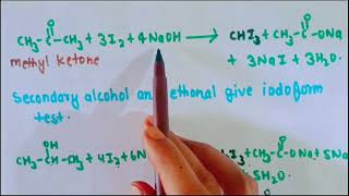 Haloform reaction iodoform test class 12 th chemistry BSc 2nd year organic chemistry [upl. by Arimas782]