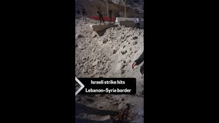 Israeli strike hits LebanonSyria border [upl. by Rodman]