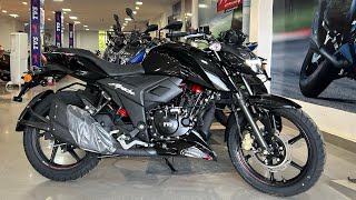 Tvs Apache RTR 160 4v Full Black Edition New Model 2024 Detailed Review  New Changes Price [upl. by Anelec]