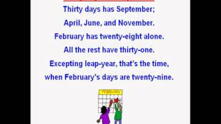 Thirty Days Has September Rhymes and Songs [upl. by Faria652]