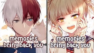 Nightcore  Memories Switching Vocals  Lyrics [upl. by Ylevol184]