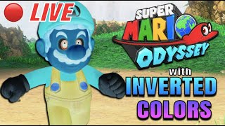 Speedrunning Mario Odyssey with INVERTED COLORS LIVE [upl. by Anidem]