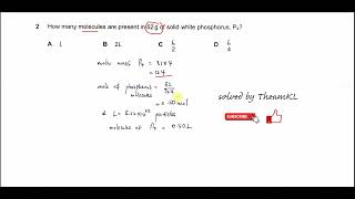 970112MJ24Q2 Cambridge International AS Level Chemistry MayJune 2024 Paper 12 Q2 [upl. by Aoket]