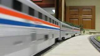 Amtraks California Zephyr HO scale CIRC layout  Equipment test [upl. by Ellynn]