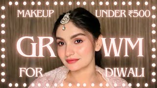 AFFORDABLE DIWALI 🪔MAKEUP LOOK UNDER RS 500  FESTIVE MAKEUP  That rogue beauty makeuptutorial [upl. by Montagu]