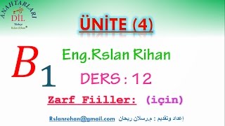 تعلم اللغة التركية الدرس 12 من المستوى الثالث B1  الرابطة için [upl. by Parlin]