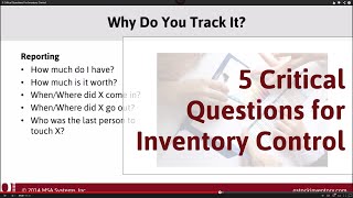 5 Critical Questions For Inventory Control [upl. by Segroeg]