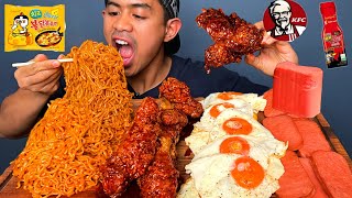 Lebaran MUKBANG SAMYANG KEJU  KFC SAOS SAMYANG  10 TELUR  DAGING KOTAK [upl. by Amada]