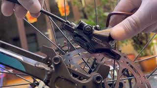 Shimano Deore M6100 brake replacement on MT200 brake [upl. by Arundel]