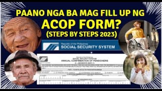 PAANO NGA BA MAG FILL UP NG SSS ACOP FORM  UPDATED STEPS YEAR 2023  BRYLLEZ CHANNEL [upl. by Emmalee805]