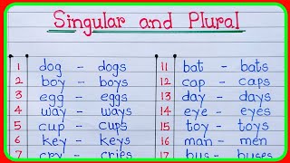 singular plural100 singular and plural nounsplural wordssingular plural wordssingular pular [upl. by Naida584]