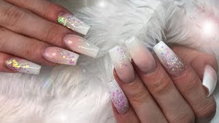 Acrylic Baby Boomer Ombre with Glitter [upl. by Nivart]