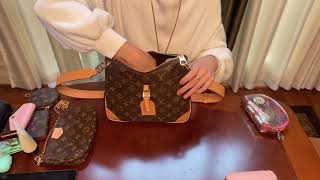 louis vuitton odeon pm unboxing  what fits  and mod shots with different straps [upl. by Ekle]