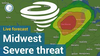 Strong tornadoes possible in the Midwest 49 million at risk [upl. by Edlitam905]