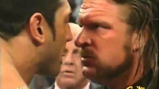 WWE Raw 2005  Triple H amp Batista FaceOff Segment with Eric Bischoff  32805 [upl. by Idihc289]