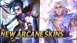 NEW ARCANE 2 SKINS PREVIEW  Jinx 3 Forms Powder Heimerdinger Ekko Viktor Legendary Warwick [upl. by Kreis]