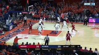 Big Ten Basketball Highlights Indiana at Illinois [upl. by Esikram]