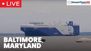 IN 4K Baltimore Shipping Channel  Baltimore MD USA  StreamTime LIVE [upl. by Faustus]