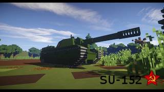 Soviet Tanks Preview  War in Europe mod Minecraft 1710 [upl. by Supen]