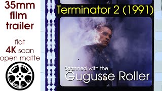 Terminator 2 1991 35mm film trailer flat open matte 4K CROPPED [upl. by Fabrin]