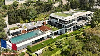 Inside an Ultra Modern Mega Mansion in Cannes France with Epic Sea amp Island views Tour it with US [upl. by Botnick]