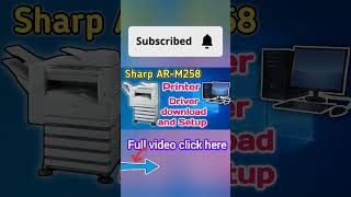 Sharp ARM258 printer USB Driver Download and install on windows Sharp printer setupshorts [upl. by Nywg]