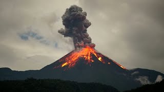 Ecuadors Troublemaker volcano sends lava flying in fiery explosion [upl. by Ayotas]