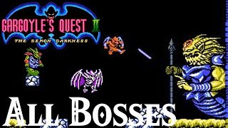 Gargoyles Quest 2  The Demon Darkness NES  All Bosses [upl. by Kiah]