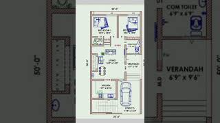 50×25 house planhouse plan shirf 1250 sqft area mehouseplan viral ytshorts 2bhk [upl. by Assirralc207]