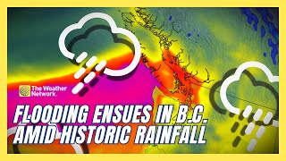 Flooding ensues in BC as atmospheric river lingers with soaking rains [upl. by Yunick]