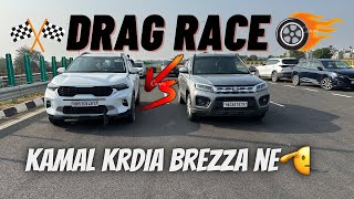 Kia Sonet vs Brezza 2022 Drag Race🚀🚘115bhp vs 103bhp Petrol vs Diesel  Automatic vs Manual🔥 [upl. by Adnilev550]