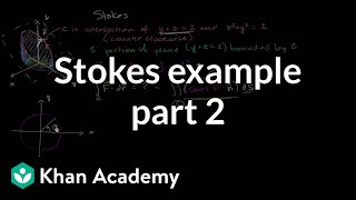 Stokes example part 2 Parameterizing the surface  Multivariable Calculus  Khan Academy [upl. by Llenrup]