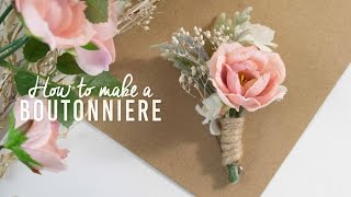 DIY Basic Boutonniere  Super Simple [upl. by Atikal]