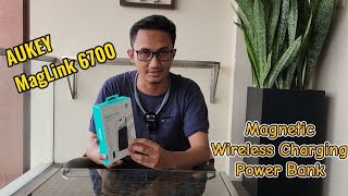 MAGLINK 6700 AUKEY POWER BANK WIRELESS CHARGING [upl. by Ahseenat]