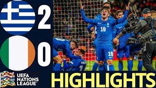 Greece vs Ireland 20 Extended HIGHLIGHTS  UEFA Nations League [upl. by Enilrek]