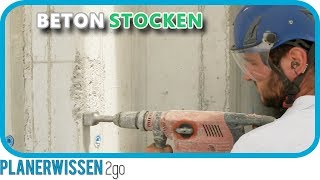 BETON stocken ► Steinmetzarbeit an Betonoberfläche  PLANERWISSEN2go [upl. by Niwrad]