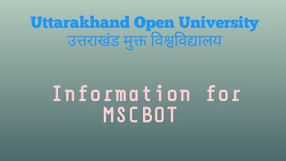 information for MSC Botany uttrakhandopenuniversityupdate [upl. by Onida209]