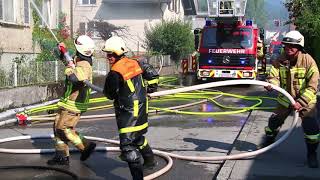 Dornbirn Großeinsatz bei Dachstuhlbrand [upl. by Nylrem774]