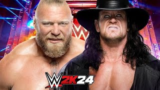 Brock Lesnar Vs Undertaker Extreme Rules Match  WWE 2K24 [upl. by Arakal462]