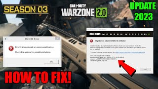 How To Fix Warzone 20 Season 3 GameShipexe error and DirectX crashing [upl. by Den439]