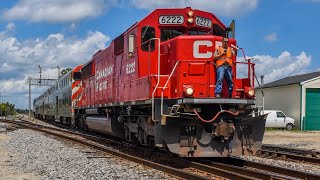 CP SD60 6222 and Metra F59PHI 86 lead a PTC Test Train  Railfanning Rondout IL [upl. by Babbette]