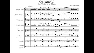 Antonio Vivaldi  Violin Concerto in A minor RV 356 Sheet Music Score [upl. by Welton]