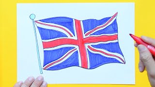 How to draw the Union Jack  National Flag of United Kingdom [upl. by Aisila]