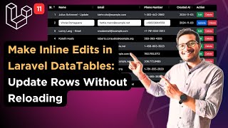 Make Inline Edits in Laravel DataTables Update Rows Without Reloading  Yajra DataTables [upl. by Arel]