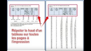 Répéter le haut dun tableau sur toutes les pages quand on limprime sur Excel  débutants [upl. by Deraj]