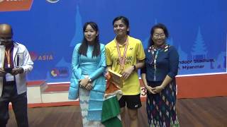 Asian Badminton Championships 2017 U15 Finals  final moments  Samiya vs Stephani [upl. by Sudnor]