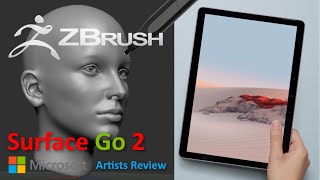 Surface Go 2  Zbrush test ZbrushCore202013 on Microsofts new m3 8gb Surface Go 2 for artists [upl. by Annawaj818]