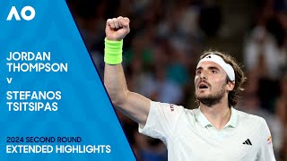 Jordan Thompson v Stefanos Tsitsipas Extended Highlights  Australian Open 2024 Second Round [upl. by Dnama]