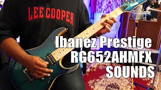 Ibanez Prestige RG652AHMFX Nebula Green Burst Guitar Review  Sounds [upl. by Liatris]