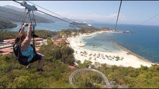 Dragons Breath Flightline Labadee Haiti  2019 Royal Caribbean Cruise  Day 32 4319 [upl. by Notsud482]